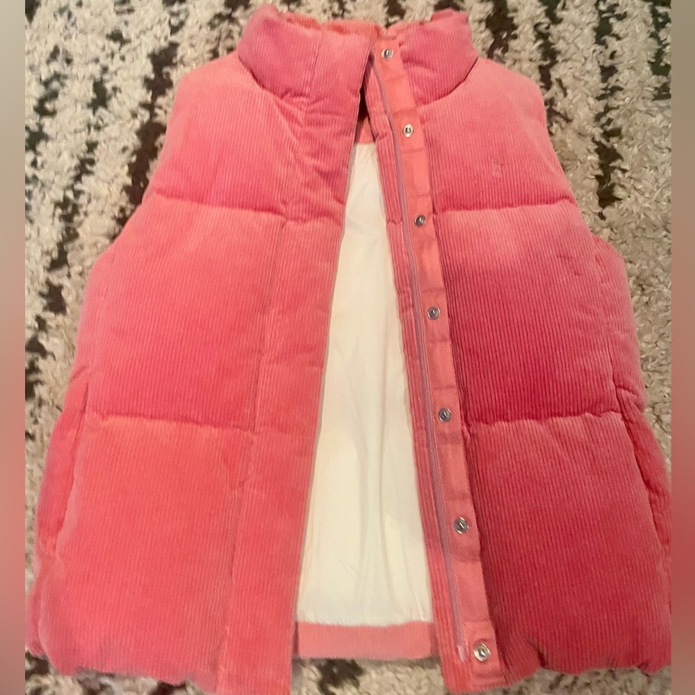 New Salmon colored, corduroy Ralph Lauren Polo Vest. Size: Girls large 10/12.